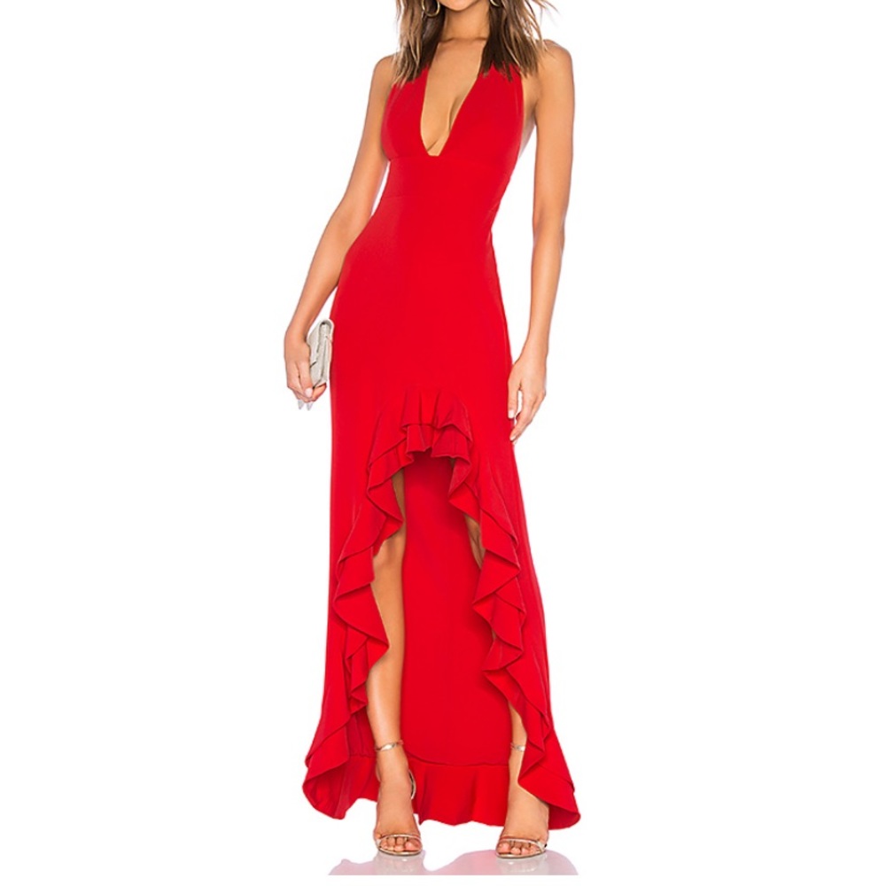 Red gown, lovers & friends